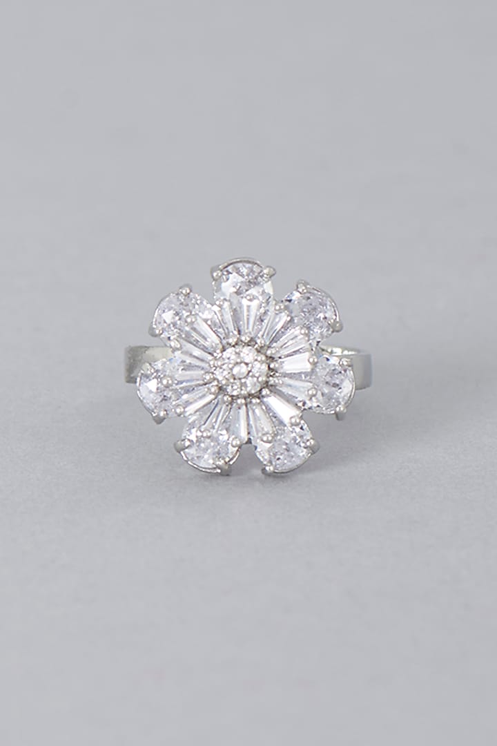 White Finish Zircon Ring by Aster at Pernia's Pop Up Shop