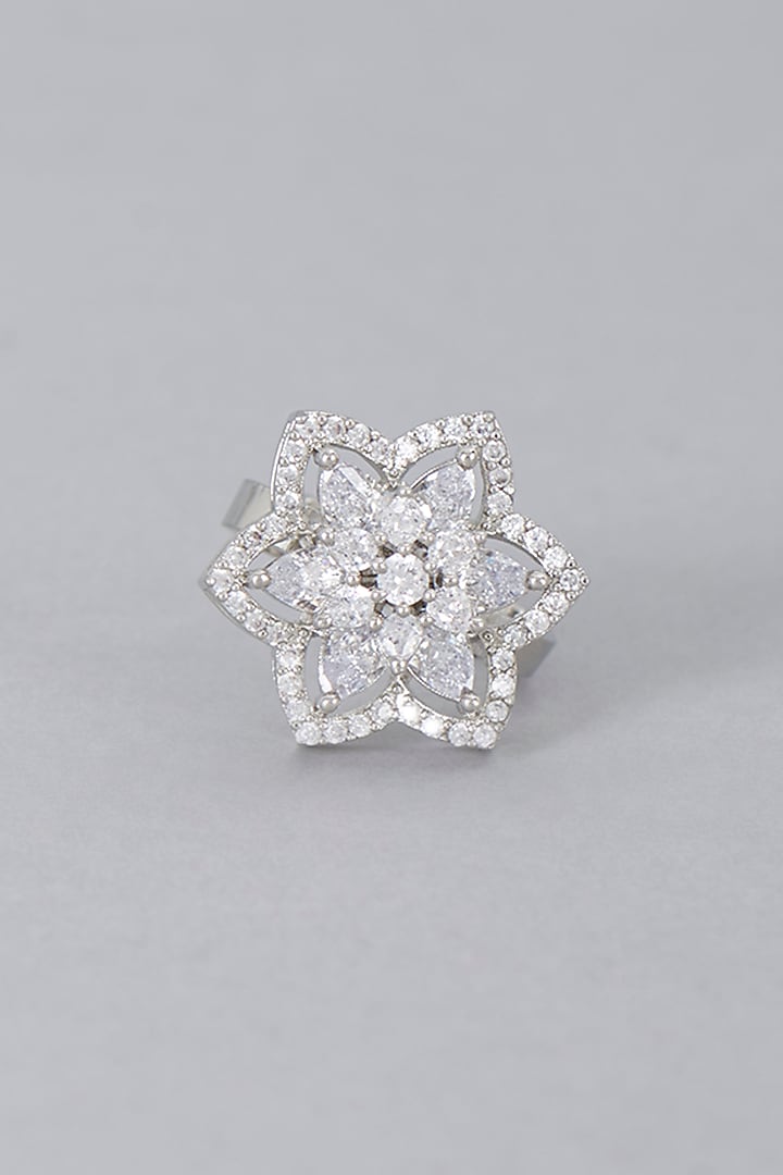 White Finish Zircon Ring by Aster at Pernia's Pop Up Shop