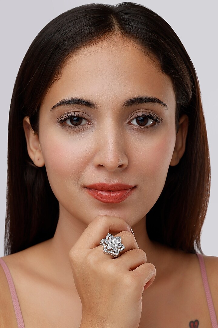 White Finish Zircon Ring by Aster at Pernia's Pop Up Shop