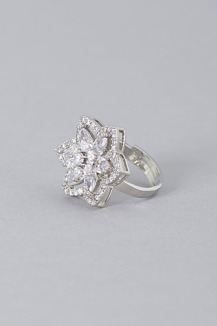 White Finish Zircon Ring by Aster at Pernia's Pop Up Shop