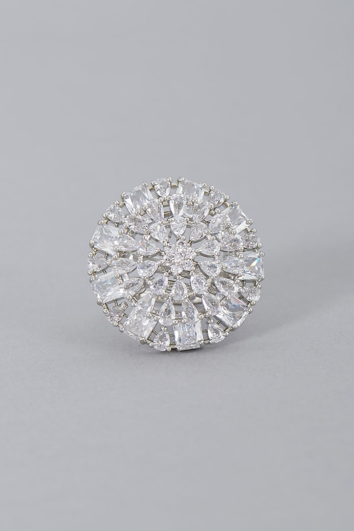 White Finish Zircon Ring by Aster at Pernia's Pop Up Shop
