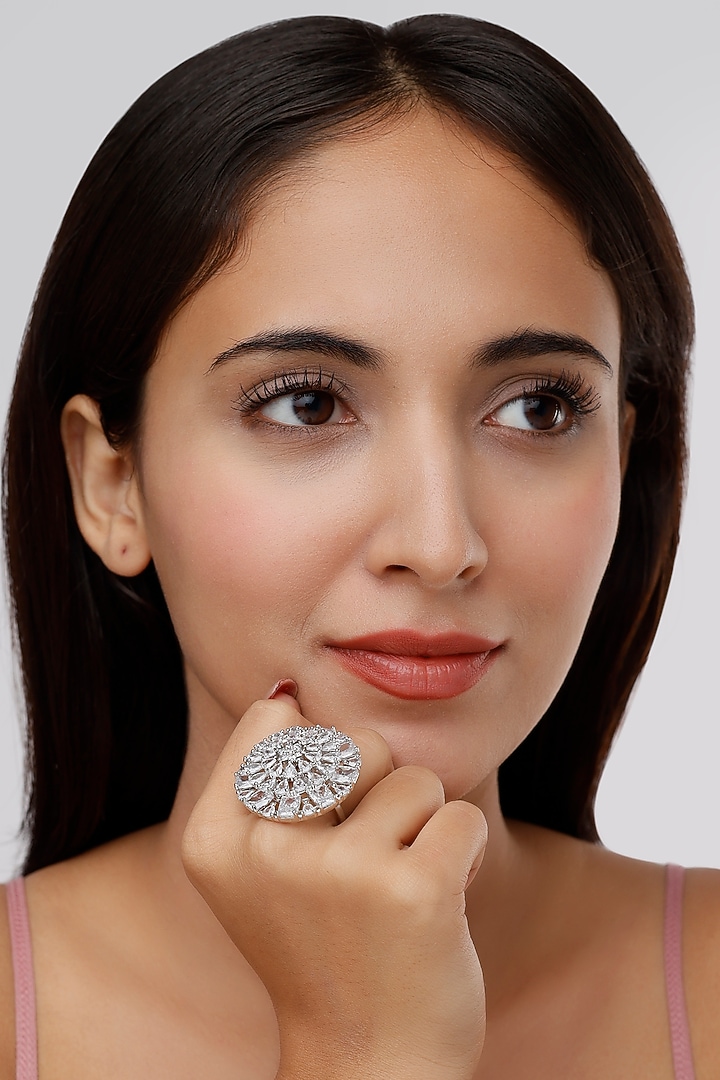 White Finish Zircon Ring by Aster at Pernia's Pop Up Shop