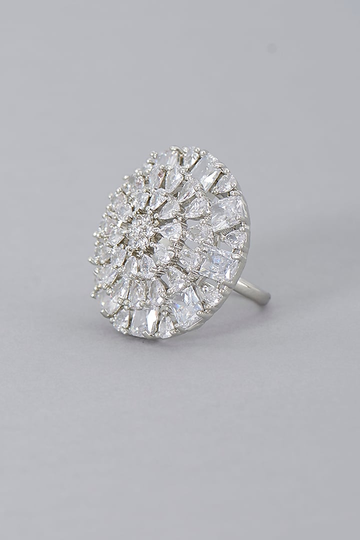 White Finish Zircon Ring by Aster at Pernia's Pop Up Shop