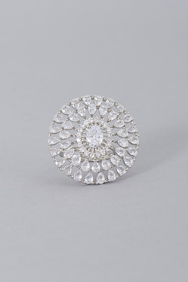 White Finish Zircon Ring by Aster at Pernia's Pop Up Shop