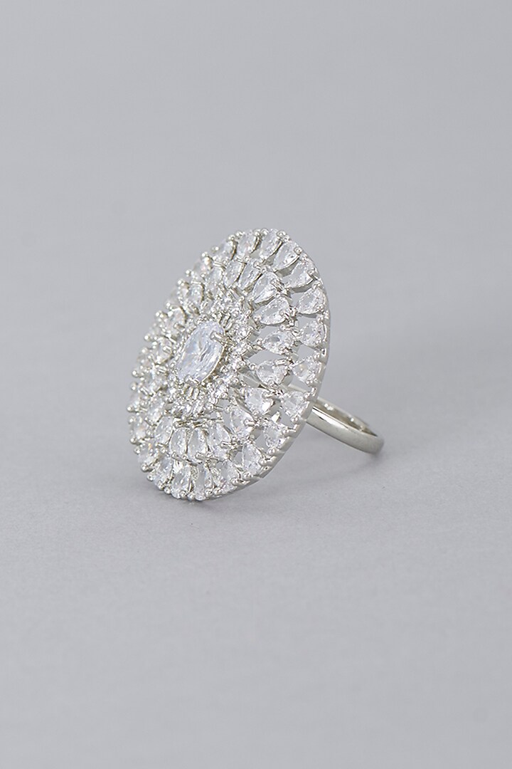 White Finish Zircon Ring by Aster at Pernia's Pop Up Shop
