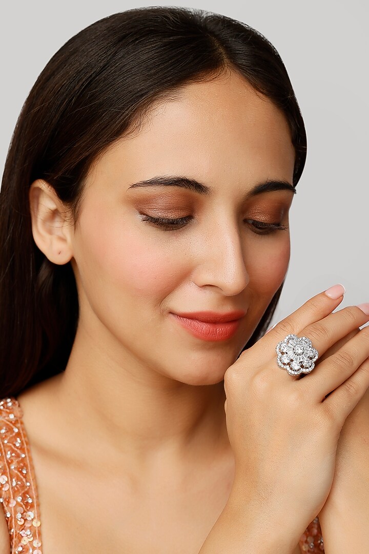 White Finish Zircon Ring by Aster at Pernia's Pop Up Shop