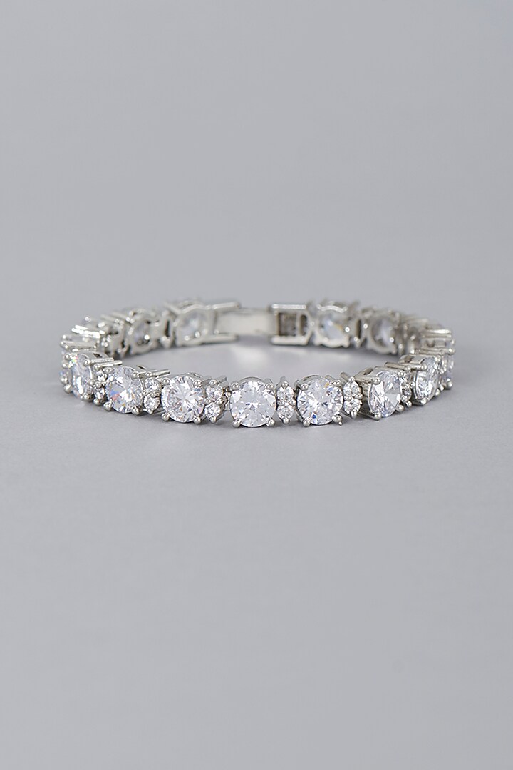 White Finish Zircon Bracelet by Aster at Pernia's Pop Up Shop