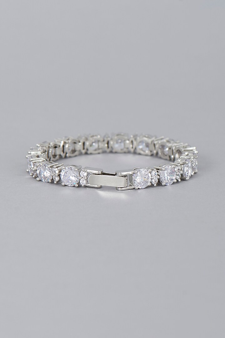 White Finish Zircon Bracelet by Aster at Pernia's Pop Up Shop