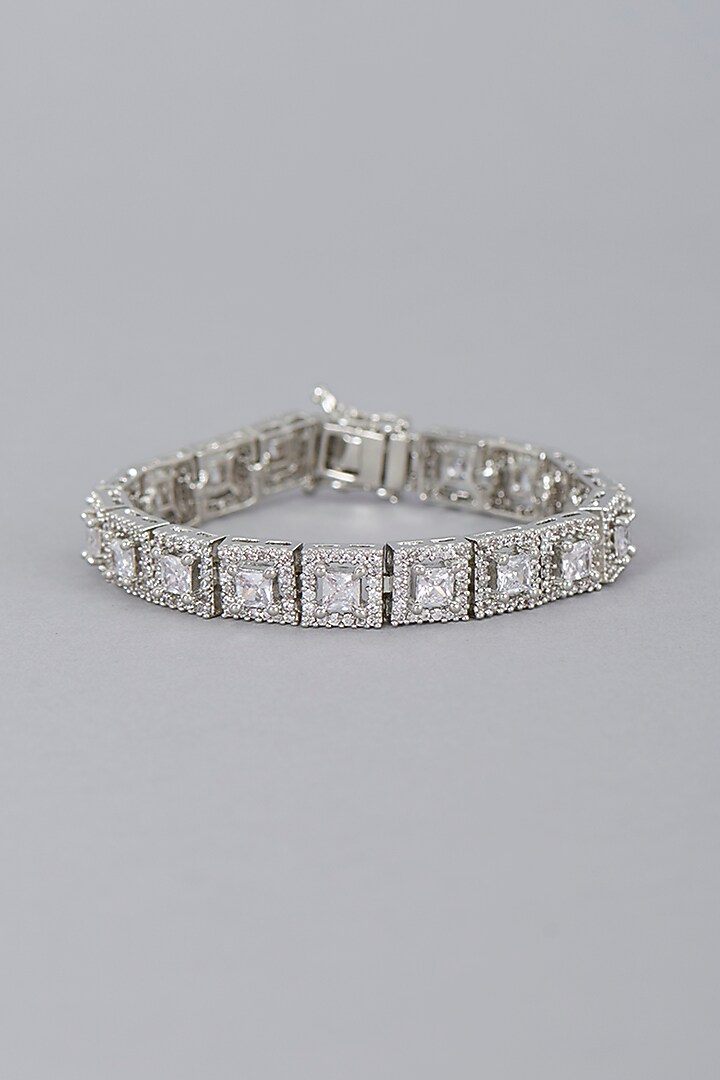 White Finish Zircon Bracelet by Aster at Pernia's Pop Up Shop