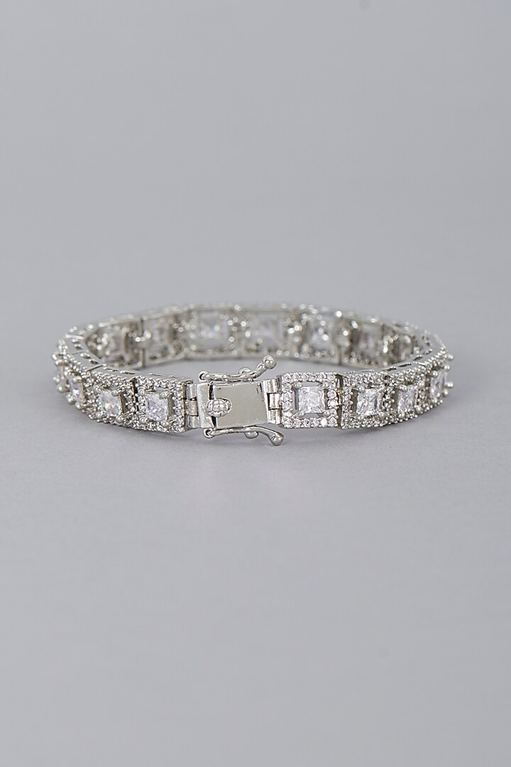 White Finish Zircon Bracelet by Aster at Pernia's Pop Up Shop