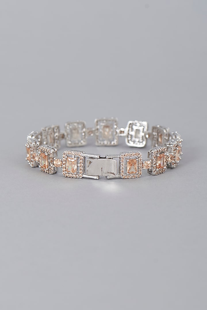 White Finish Champagne Stone Bracelet by Aster at Pernia's Pop Up Shop
