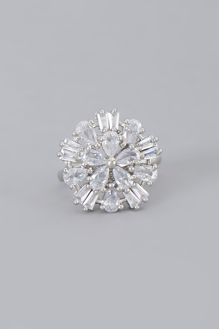 White Finish Zircon Ring by Aster at Pernia's Pop Up Shop