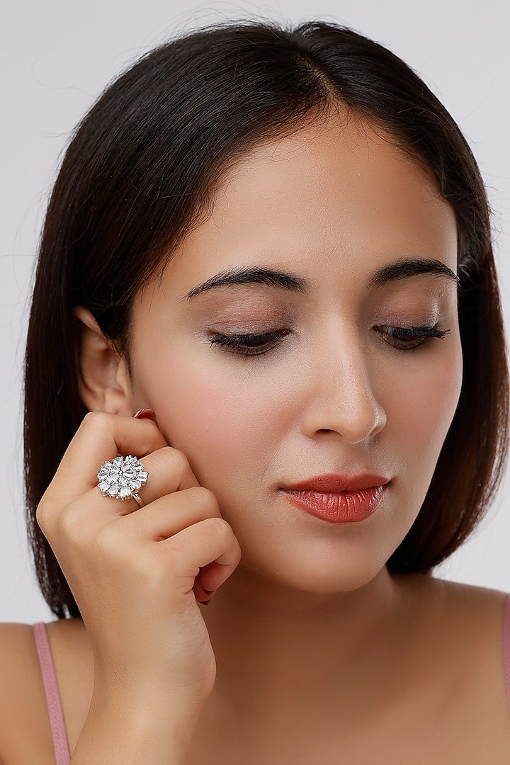 White Finish Zircon Ring by Aster at Pernia's Pop Up Shop