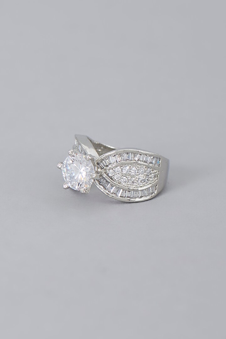 White Finish Zircon Ring by Aster at Pernia's Pop Up Shop