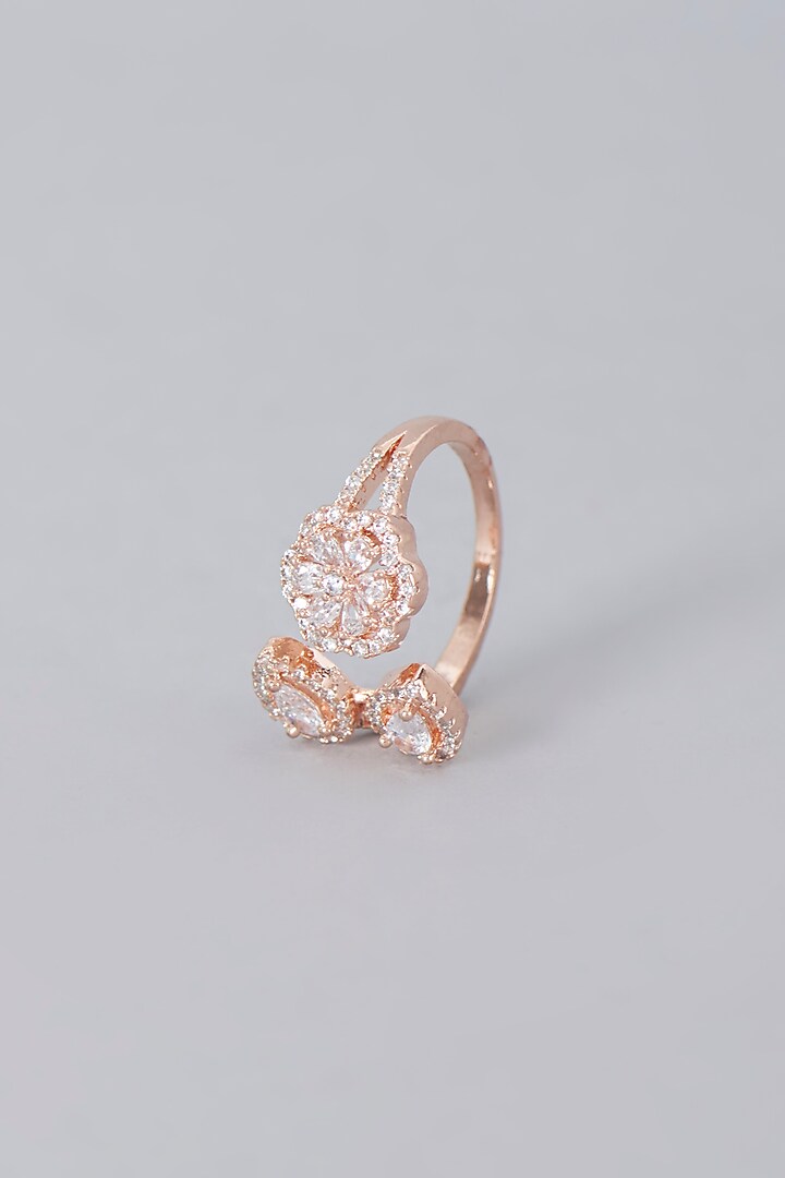 Rose Gold Finish Zircon Ring by Aster at Pernia's Pop Up Shop
