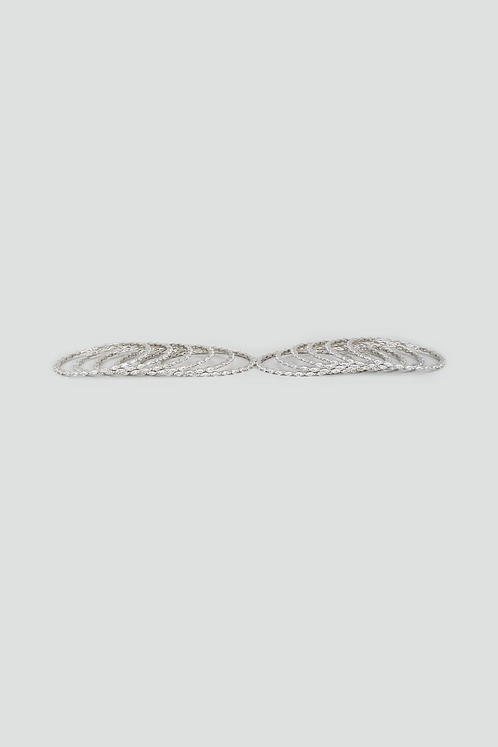 White Finish Zircon Bangles (Set of 12) by Aster at Pernia's Pop Up Shop
