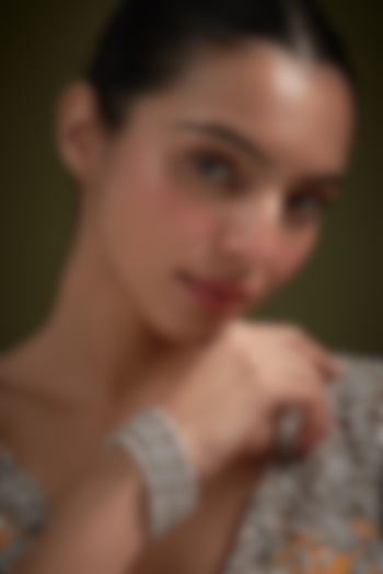 White Finish Zircon Bangles (Set of 4) by Aster at Pernia's Pop Up Shop