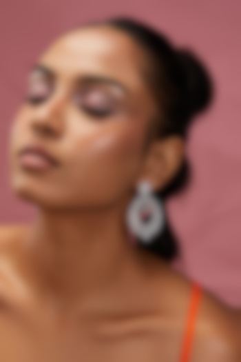 White Finish Zircon Dangler Earrings by Aster at Pernia's Pop Up Shop