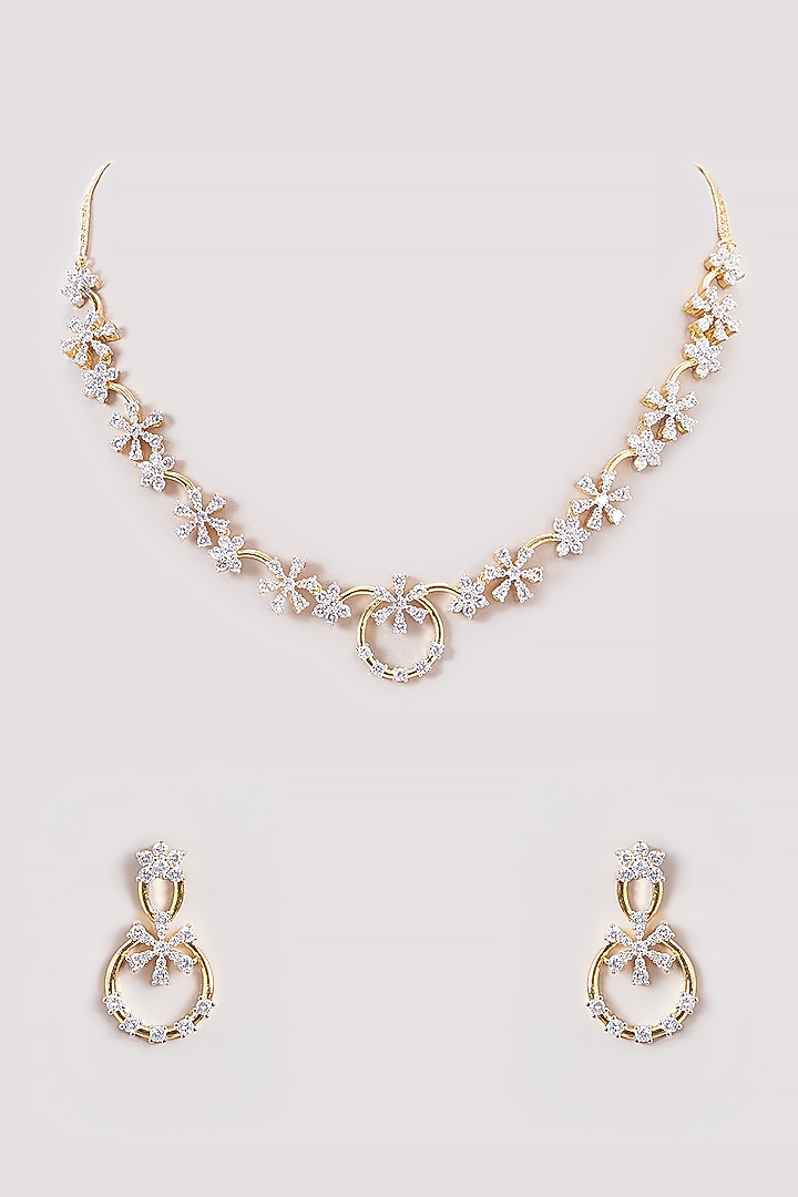 Gold Finish Zircon Necklace Set by Aster at Pernia's Pop Up Shop