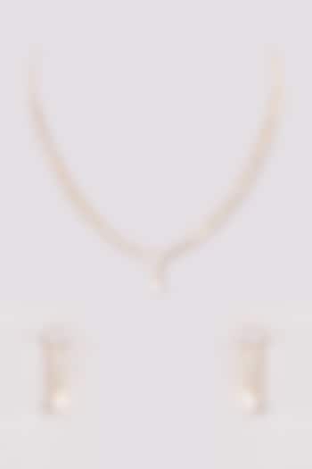 Gold Finish Zircon Necklace Set by Aster at Pernia's Pop Up Shop