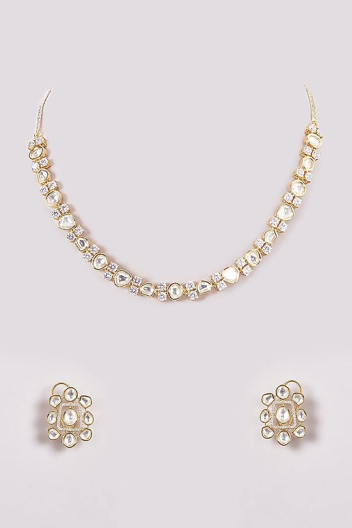 Gold Finish Zircon Necklace Set by Aster at Pernia's Pop Up Shop