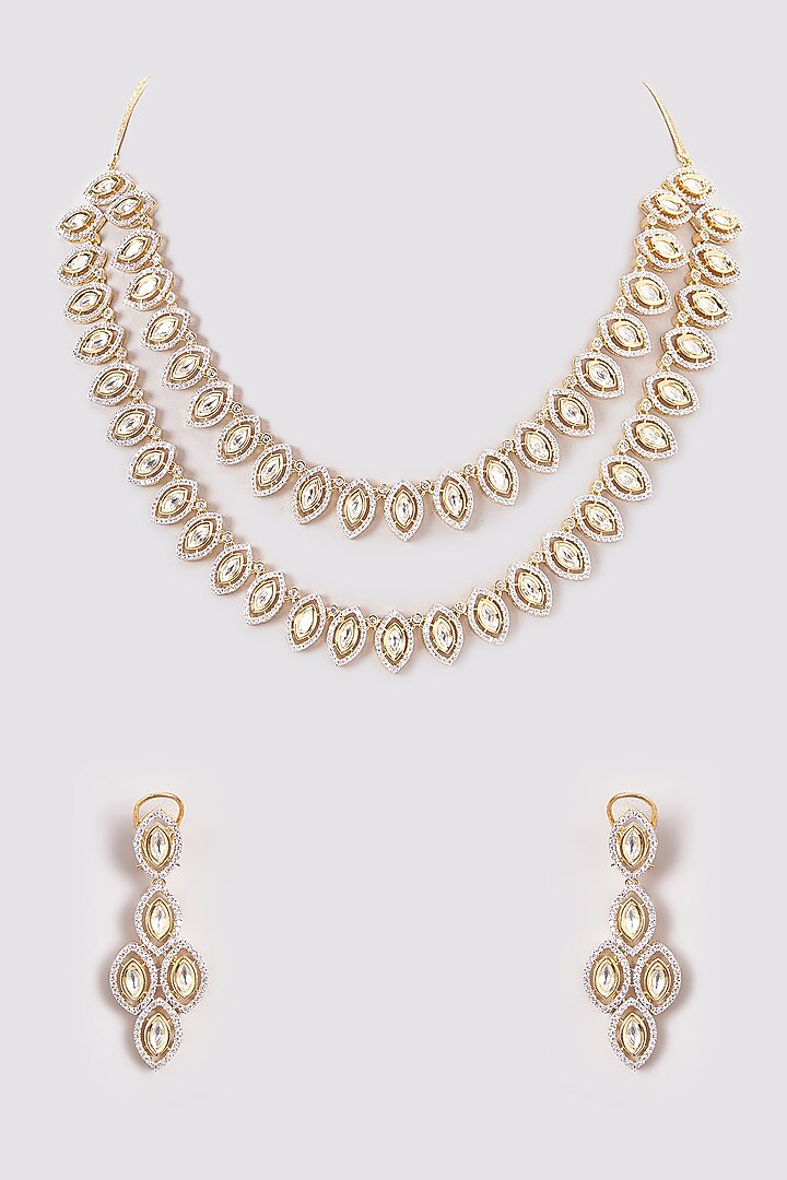 Gold Finish Zircon Necklace Set by Aster at Pernia's Pop Up Shop