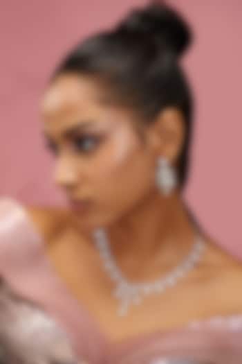 White Finish Zircon Necklace Set by Aster at Pernia's Pop Up Shop