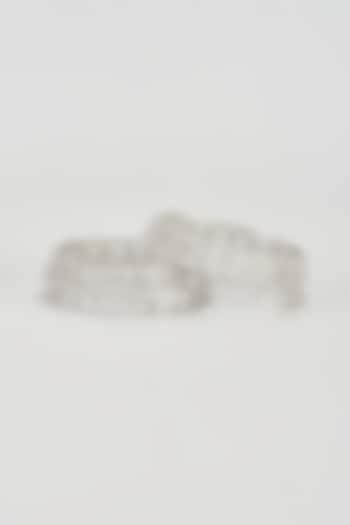 White Finish Zircon Bangles (Set of 2) by Aster at Pernia's Pop Up Shop