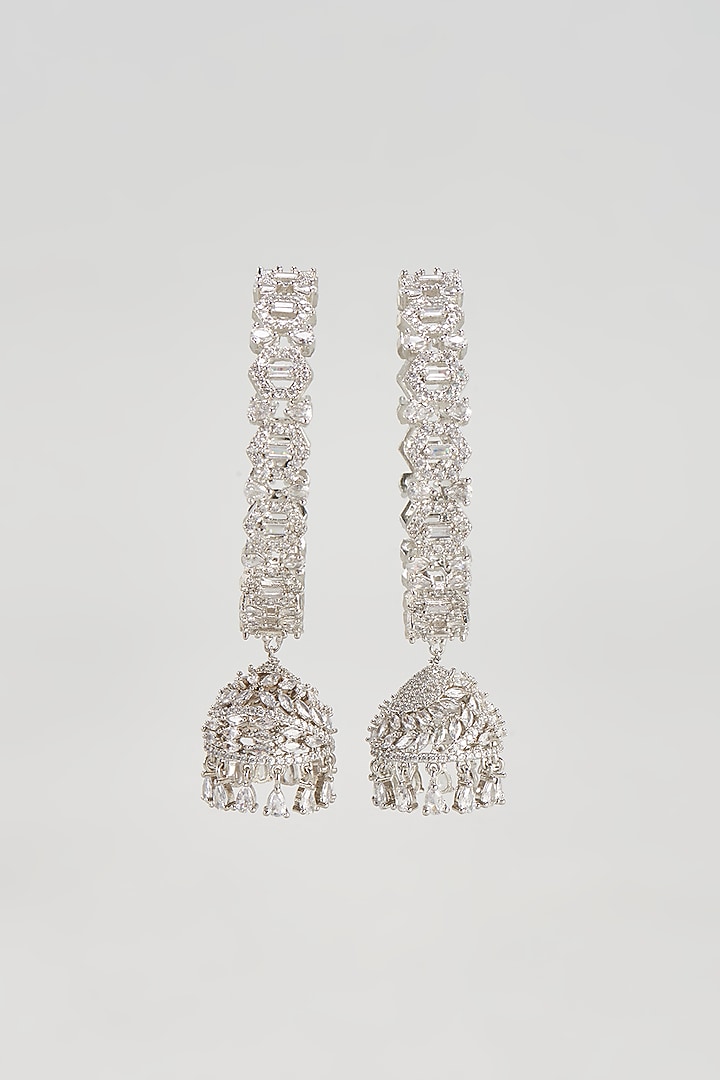 White Finish Zircon Bangles (Set of 2) by Aster at Pernia's Pop Up Shop