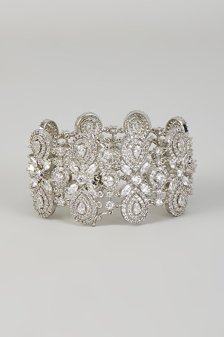 White Finish Zircon Bracelet by Aster at Pernia's Pop Up Shop