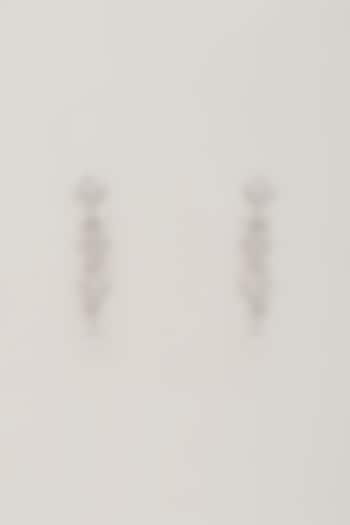 White Finish Synthetic Stone Dangler Earrings by Aster at Pernia's Pop Up Shop