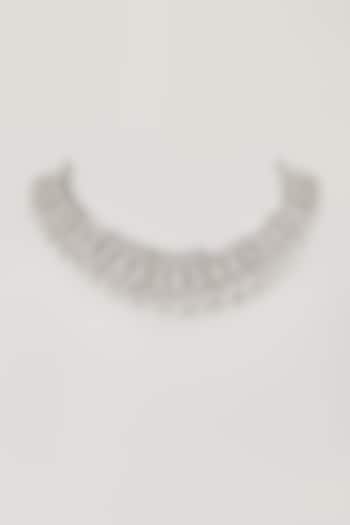 White Finish Synthetic Stone Necklace by Aster at Pernia's Pop Up Shop