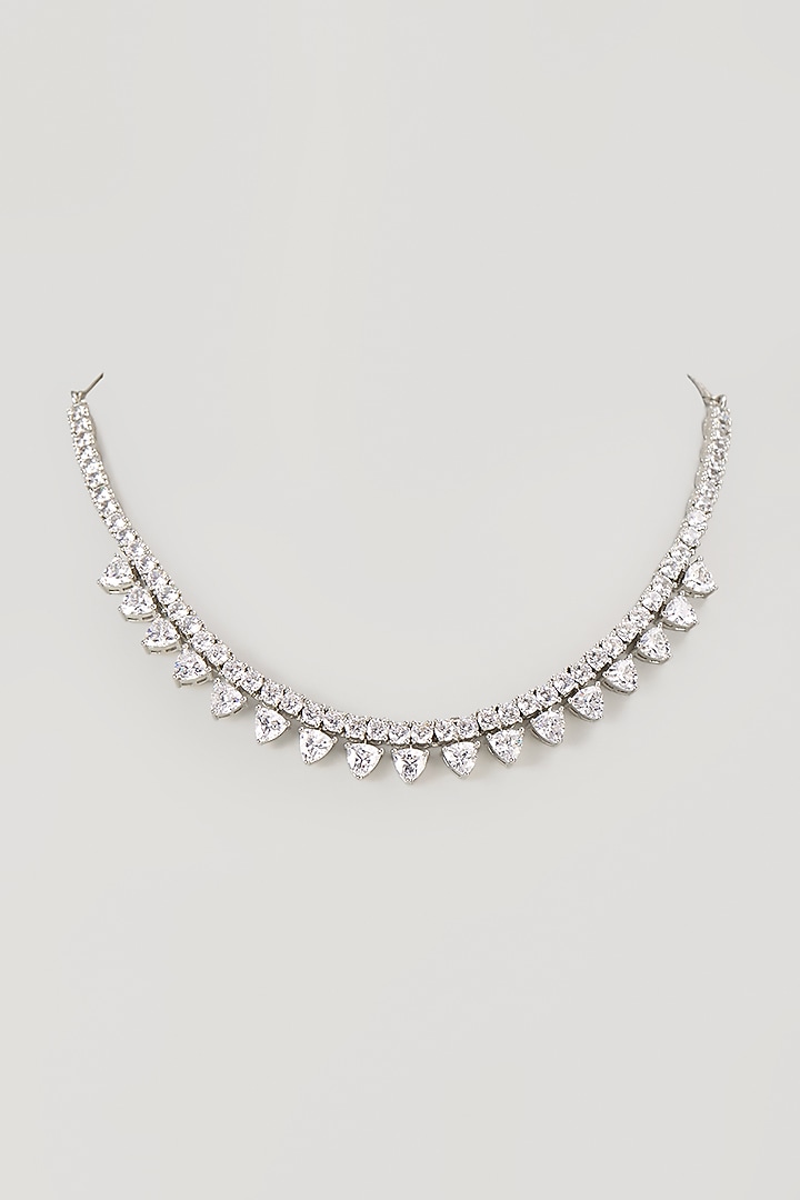 White Finish Synthetic Stone Necklace by Aster at Pernia's Pop Up Shop