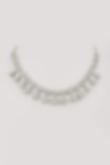 White Finish Synthetic Stone Necklace by Aster at Pernia's Pop Up Shop