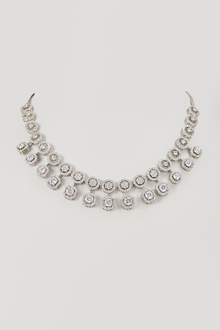 White Finish Synthetic Stone Necklace by Aster at Pernia's Pop Up Shop