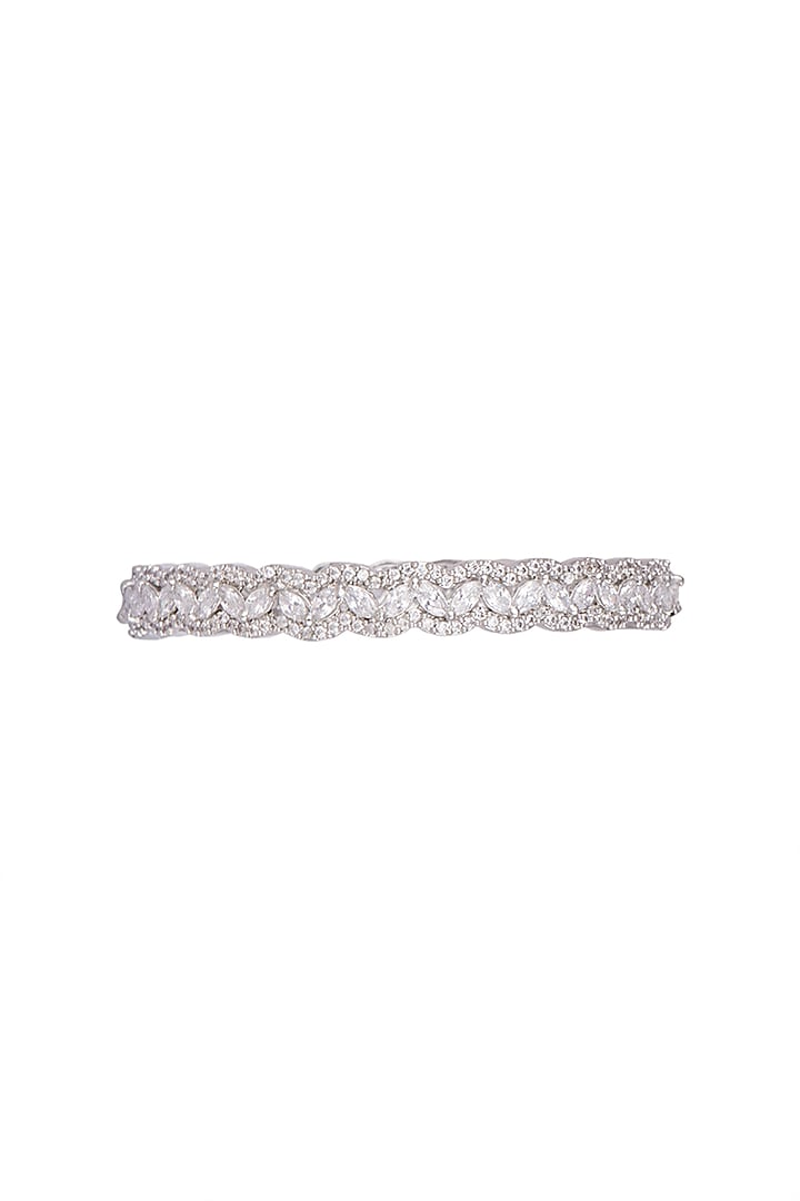 White Finish Faux Diamond Bangles by Aster at Pernia's Pop Up Shop