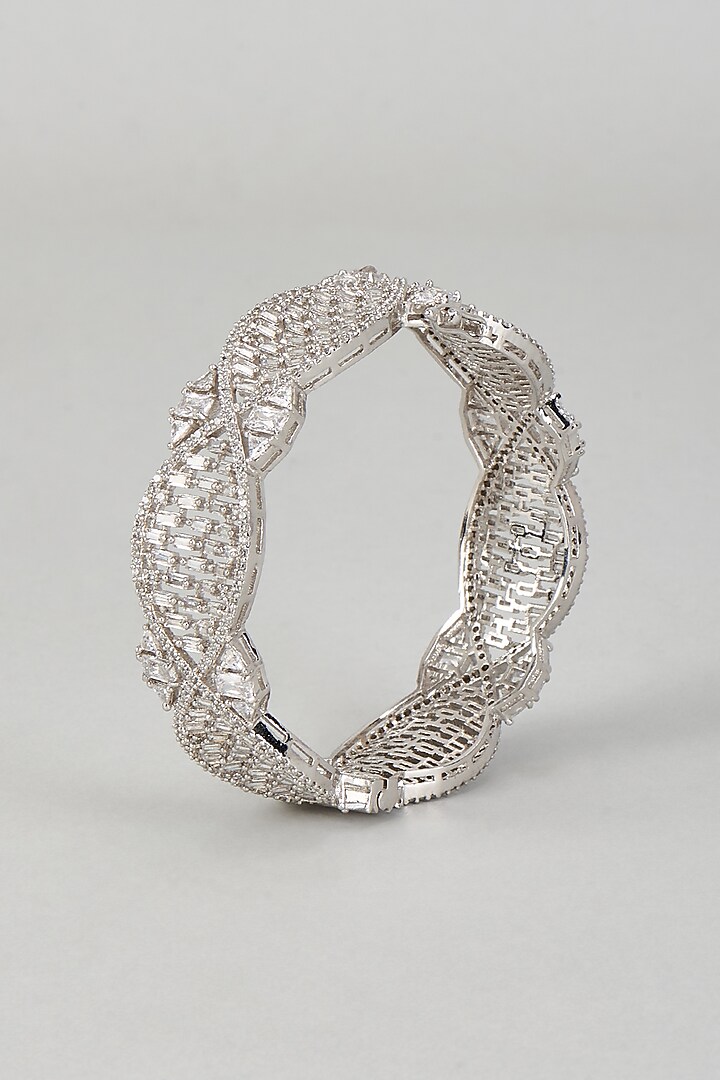 White Finish Zircon Bangle by Aster at Pernia's Pop Up Shop