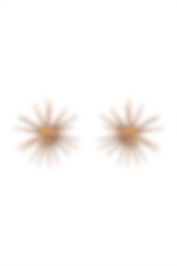 Gold Finish Diamond Earrings by Aster