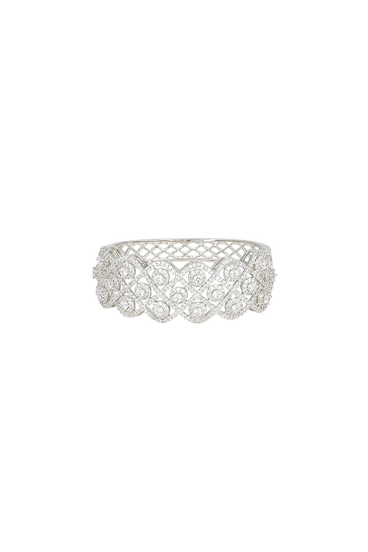 White Finish Openable Bracelet by Aster