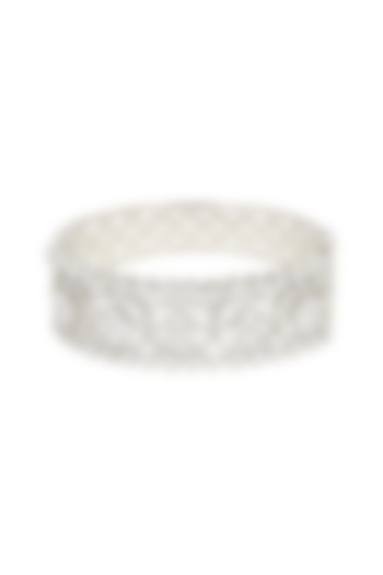 White Finish Diamond Openable Bracelet by Aster