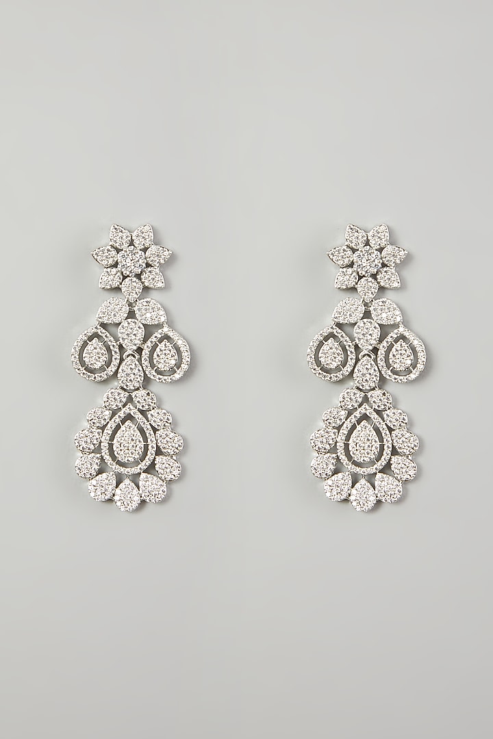 White Finish Faux Diamond Necklace Set by Aster at Pernia's Pop Up Shop