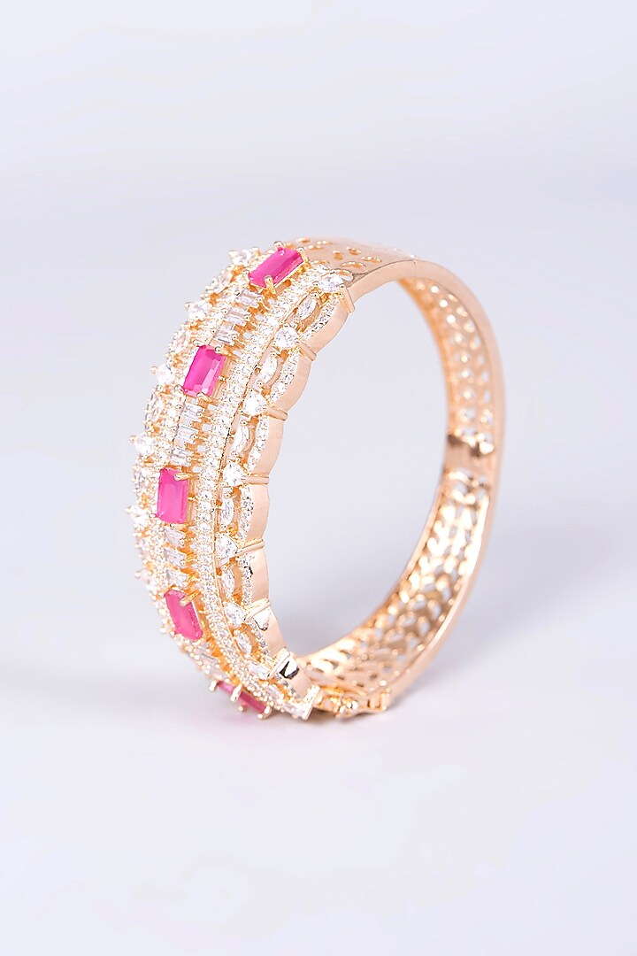 Rose Gold Finish Faux Diamond Bangle by Aster at Pernia's Pop Up Shop
