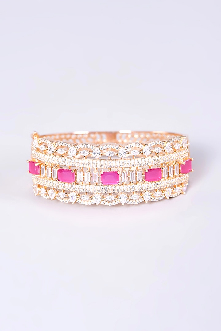 Rose Gold Finish Faux Diamond Bangle by Aster at Pernia's Pop Up Shop