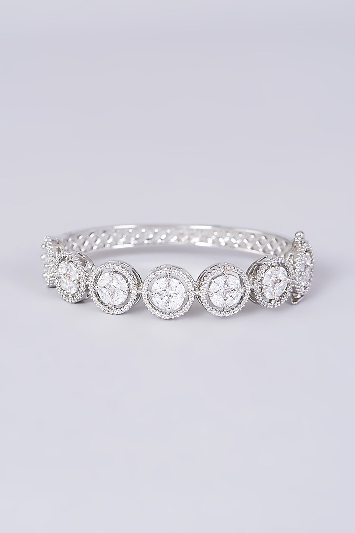 White Finish Zircons Bangle by Aster at Pernia's Pop Up Shop