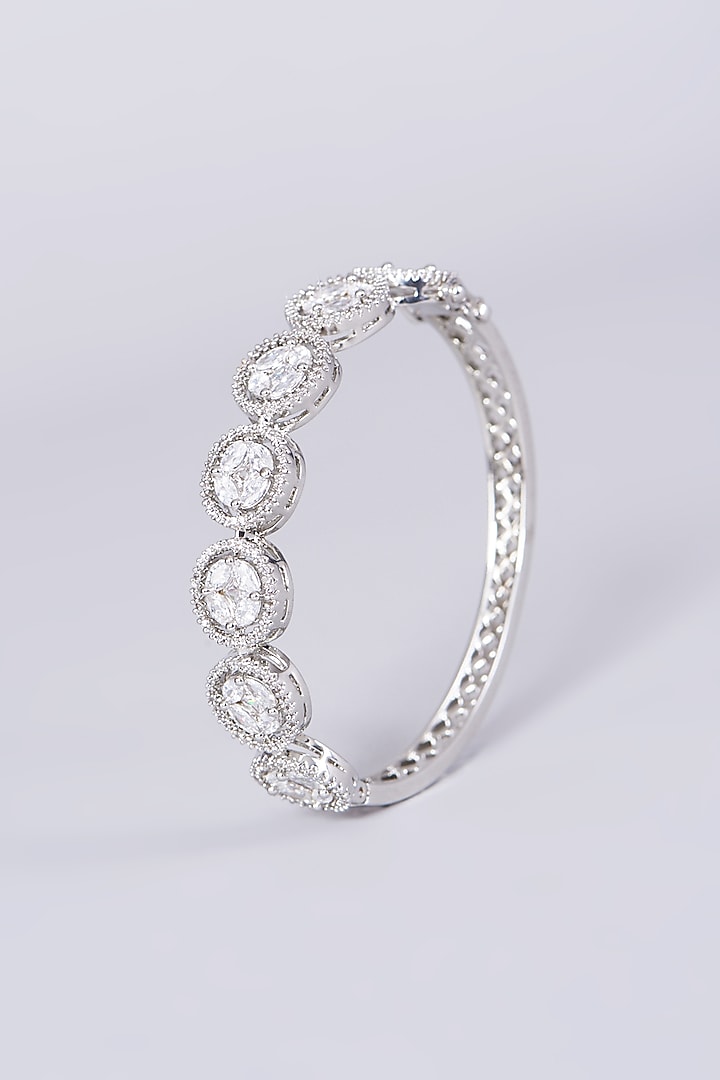 White Finish Zircons Bangle by Aster at Pernia's Pop Up Shop