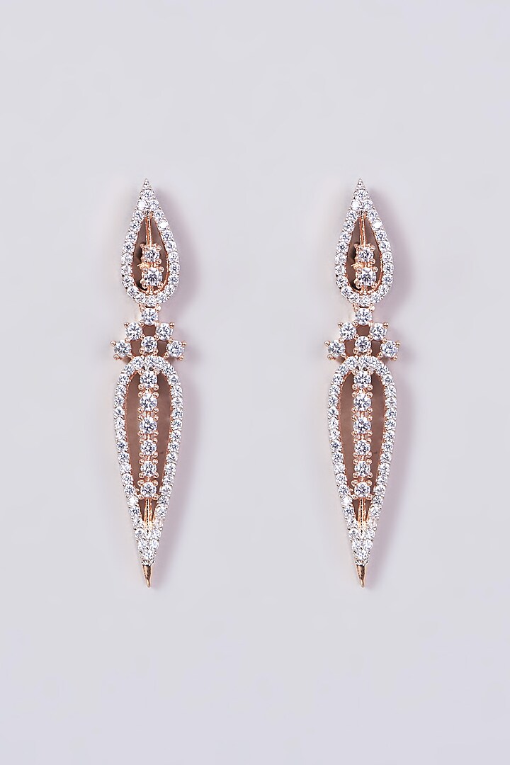 Rose Gold Finish Faux Diamonds Necklace Set by Aster at Pernia's Pop Up Shop