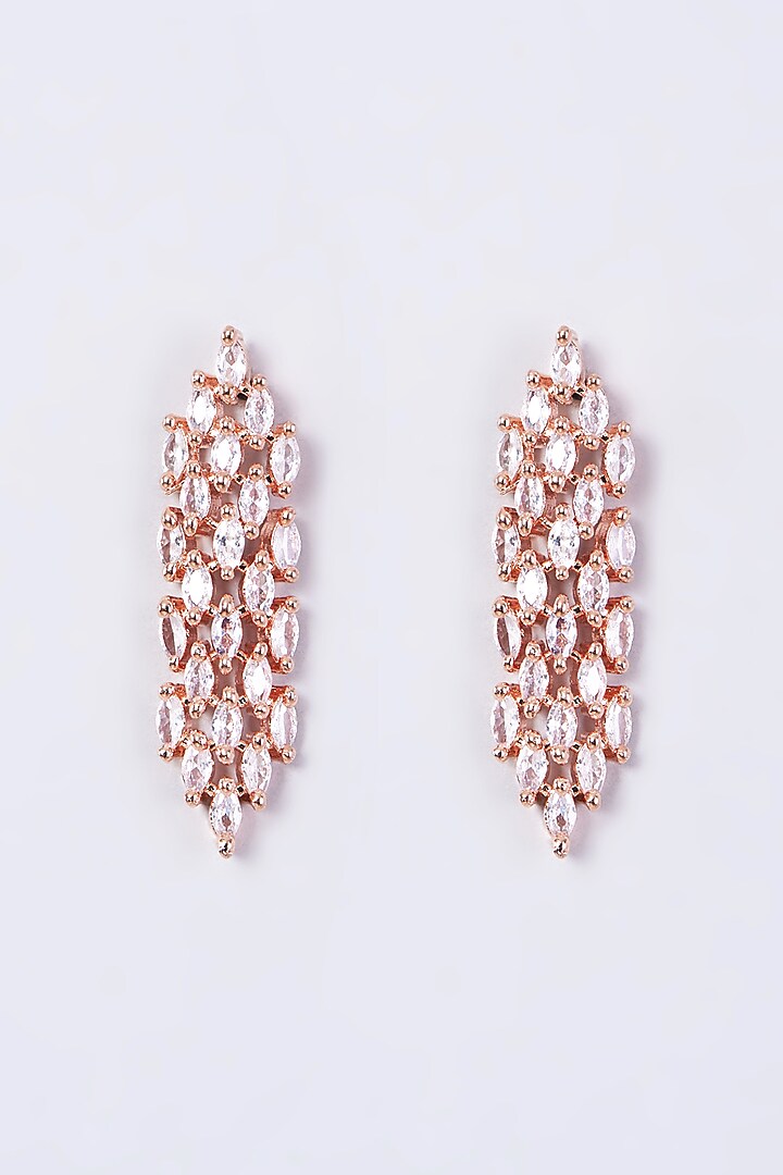 Rose Gold Finish Faux Diamond Necklace Set by Aster at Pernia's Pop Up Shop