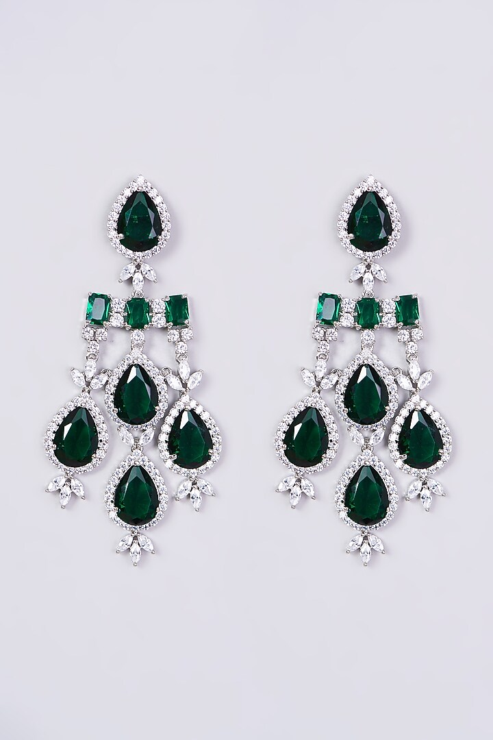White Finish Faux Diamond & Zirconia Necklace Set by Aster at Pernia's Pop Up Shop