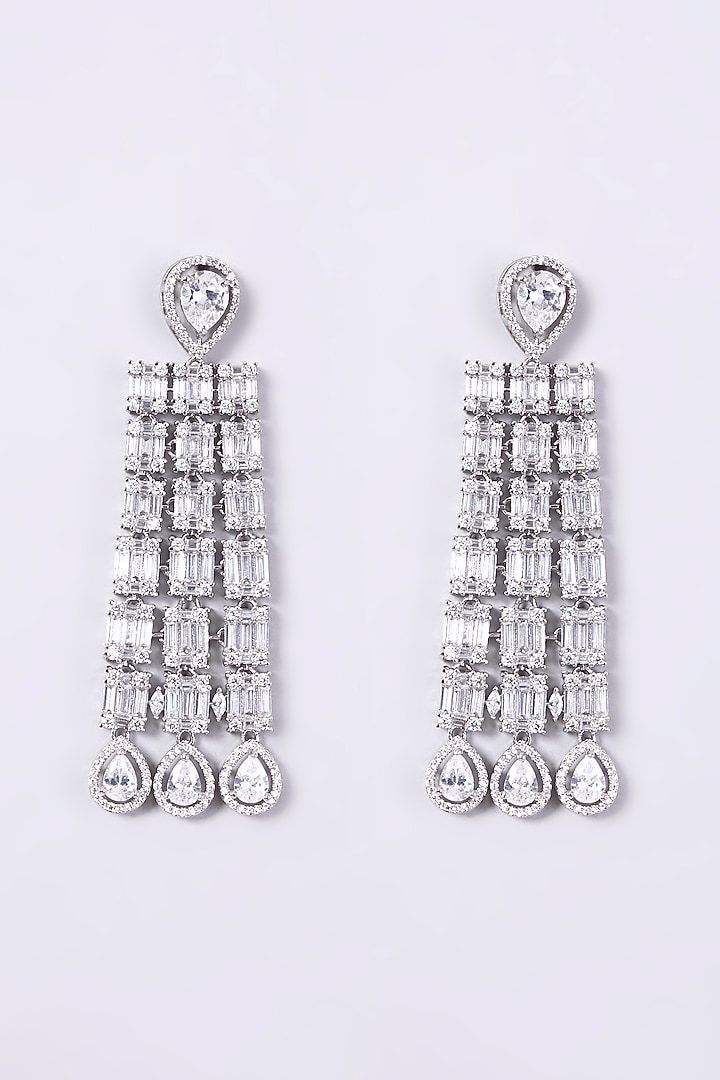 White Finish Necklace Set With Zircons by Aster at Pernia's Pop Up Shop