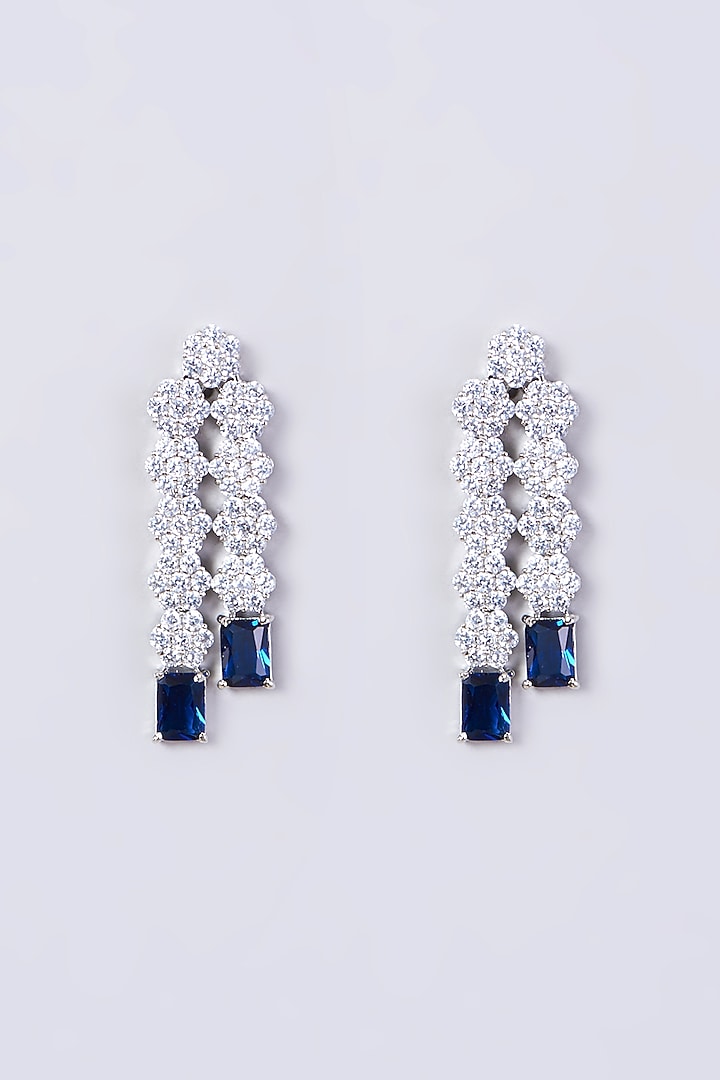 White Finish Necklace Set With Blue Zircons by Aster at Pernia's Pop Up Shop
